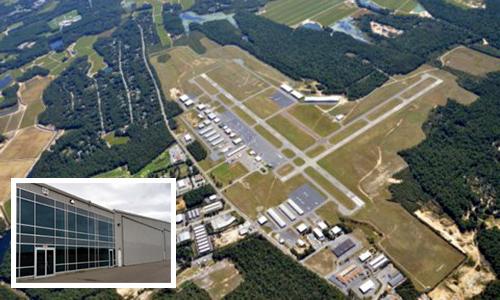 Aerial view of the Plymouth Airport